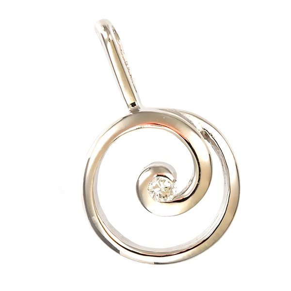 Anhänger, 14K, Weißgold, Brillant