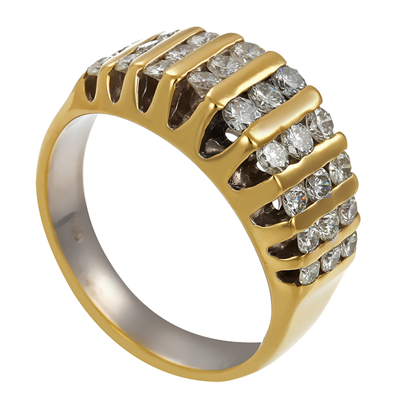 Diamantring, 18K, Gelb-/Weißgold, Brillanten 0,80 ct