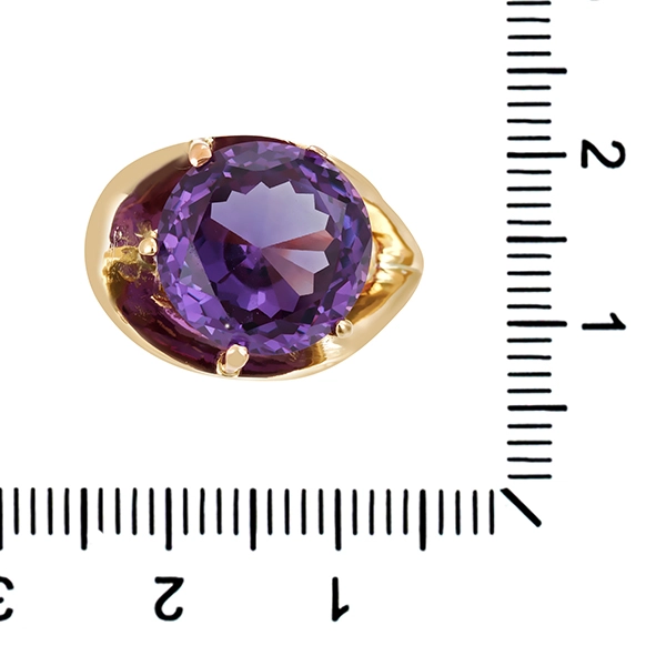 Ring, 14K, Gelbgold, synthetischer Korund