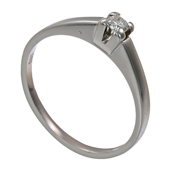 Brillantring, 14K, Weißgold, 0,10ct