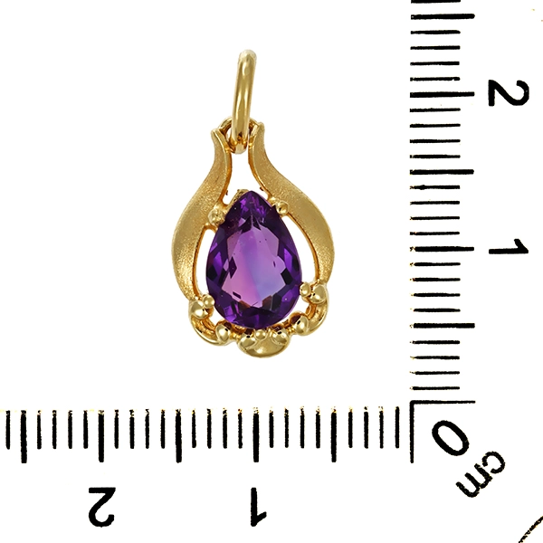 Anhänger, 14K, Gelbgold, Amethyst