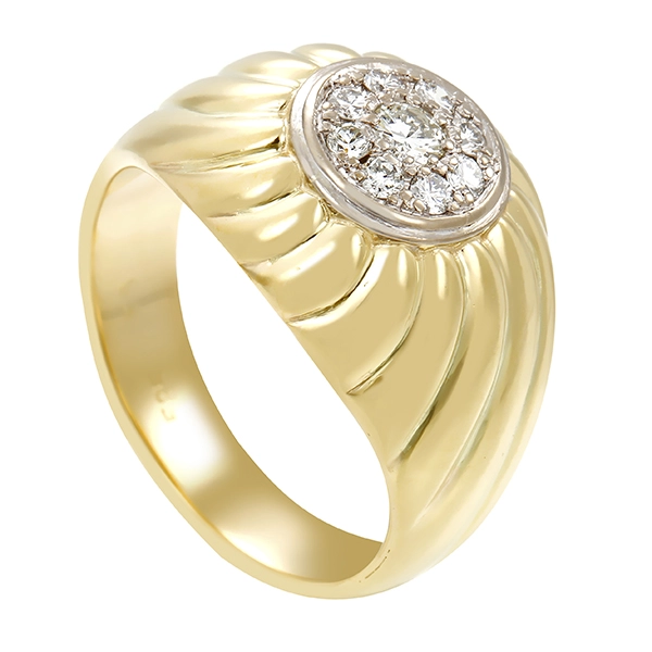 Diamantring, 14K, Gelb-/Weißgold, Brillanten 0,35 ct