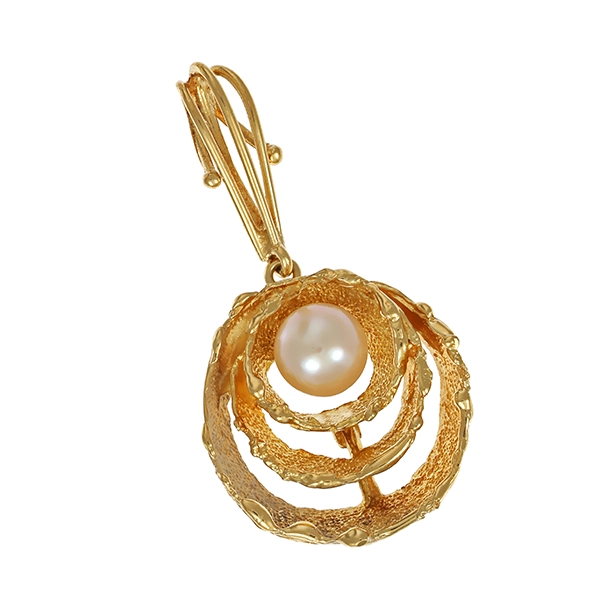Anhänger, 14K, Gelbgold, 1 Zuchtperle