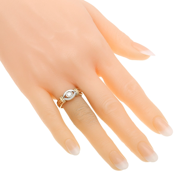 Diamantring, 14K, Gelb-/Weißgold, Brillant