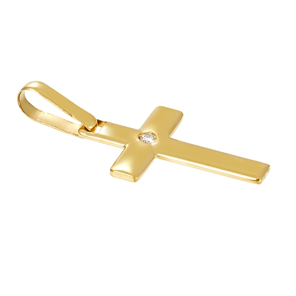Anhänger, 18K, Gelbgold, Kreuz