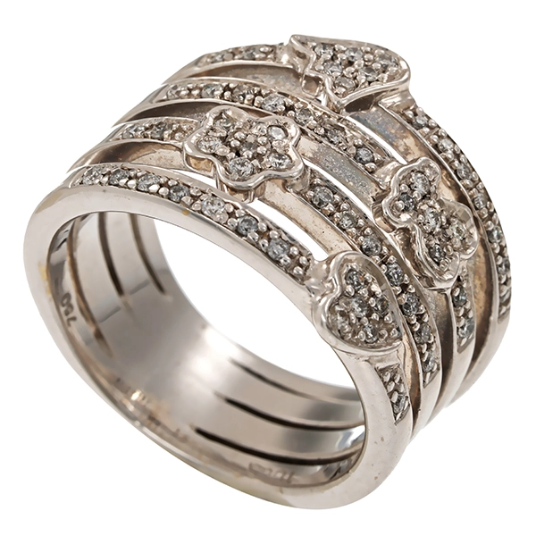 Ring, 18K, Weißgold, Brillanten