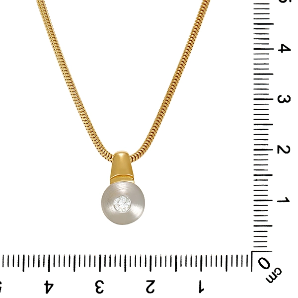 Collier, 18K, Gelb-/Weißgold, Brillant