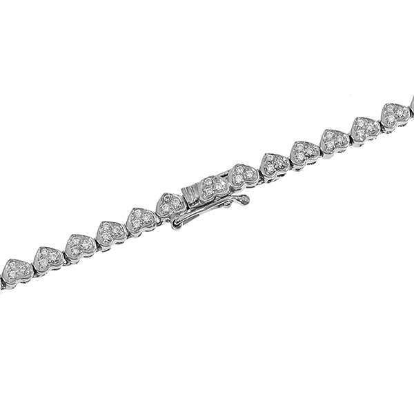 Collier, 18K, Weißgold, Zirkonia, Herz