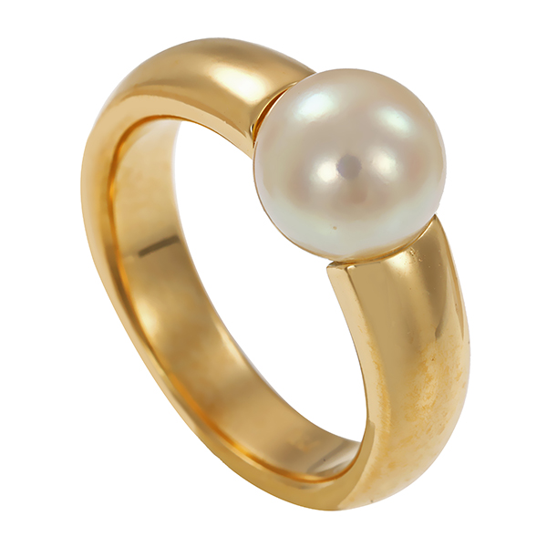 Ring, 18K, Gelbgold, Perle