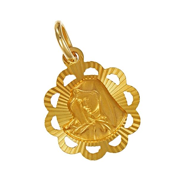 Anhänger, 14K, Gelbgold, Maria