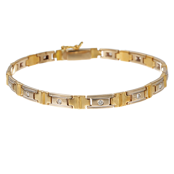 Armband, 18K, Gelb-/Weißgold, Brillanten