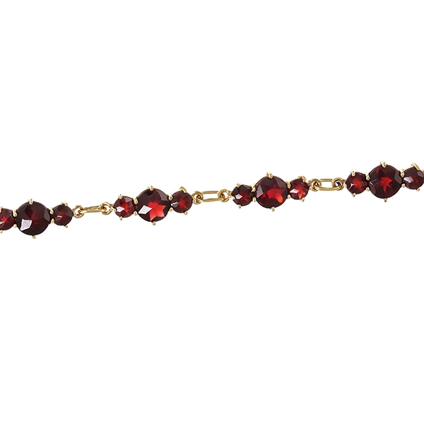 Armband, 8K, Gelbgold, Granat