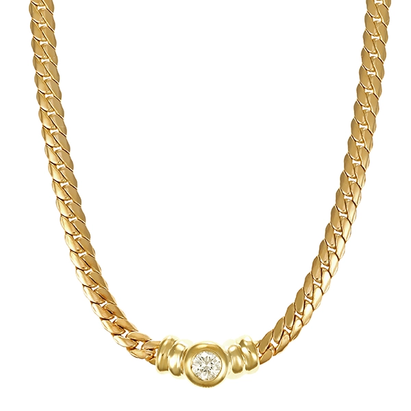 Collier, 14K, Gelbgold, Brillant