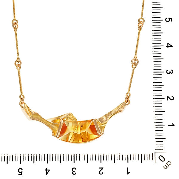 Collier, 14K, Gelbgold, Citrin
