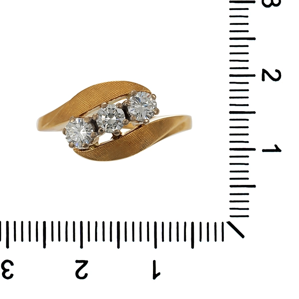 Diamantring, 18K, Gelb-/Weißgold, Brillanten 0,51 ct