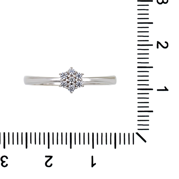 Ring, 14K, Weißgold, Zirkonia