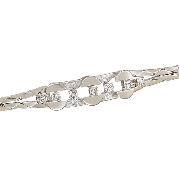 Armband, 14K, Weißgold, Diamanten