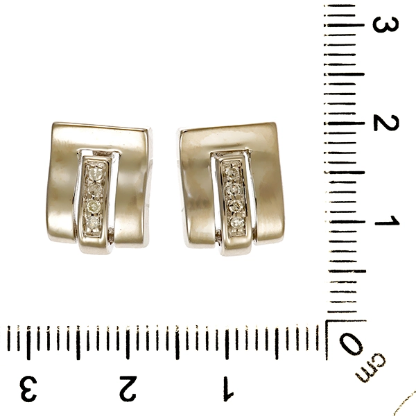 Ohrstecker, 14K, Weißgold, Diamanten