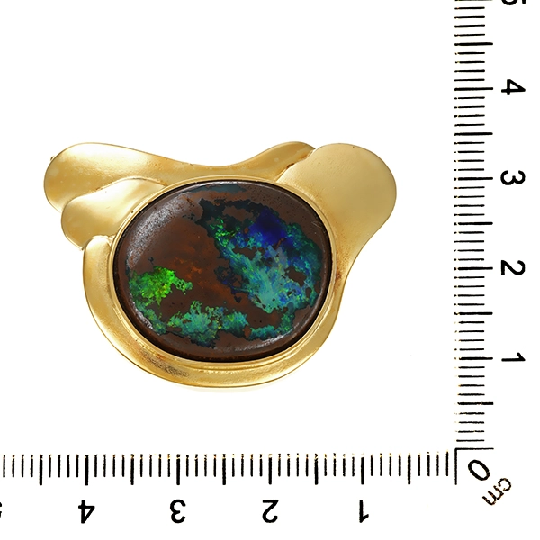 Brosche, 14K, Gelbgold, Opal