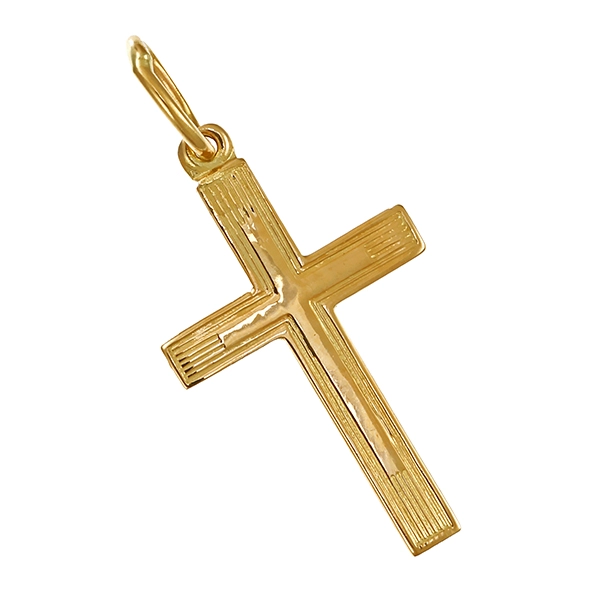 Anhänger, 14K, Gelbgold, Kreuz