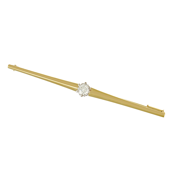 Brosche, 14K, Gelb-/Weißgold, Brillant