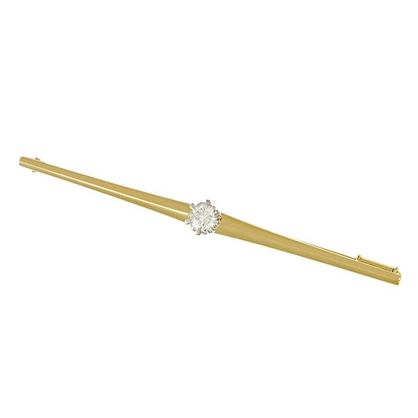 Brosche, 14K, Gelb-/Weißgold, Brillant