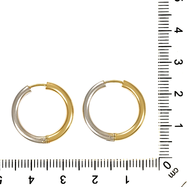 Creolen, 14K, Gelb-/Weißgold