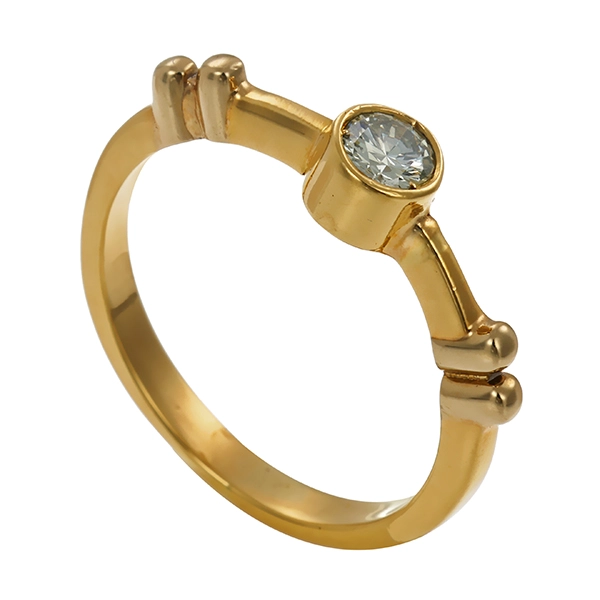Diamantring, 18K, Gelbgold, Brillant 0,17 ct