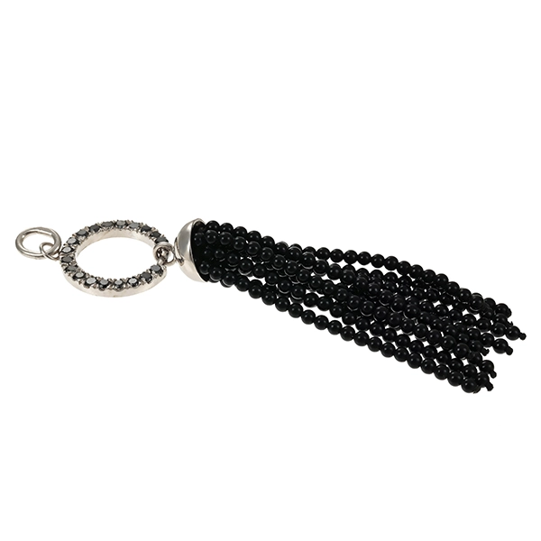 Anhänger, 18K, Weißgold, Diamanten, Onyx