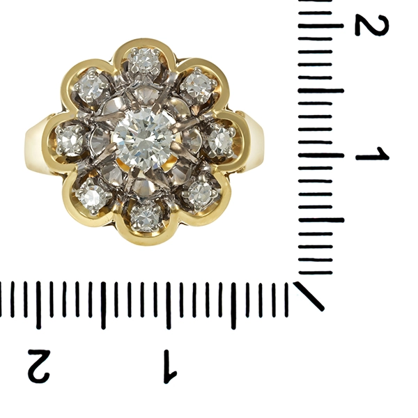 Ring, 14K, Gelb-/Weißgold, Brillant, Diamanten