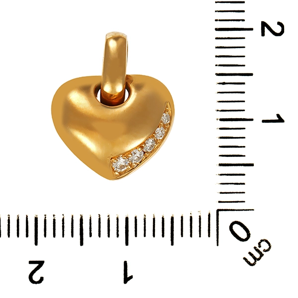 Anhänger, 18K, Gelbgold, Brillant, Herz