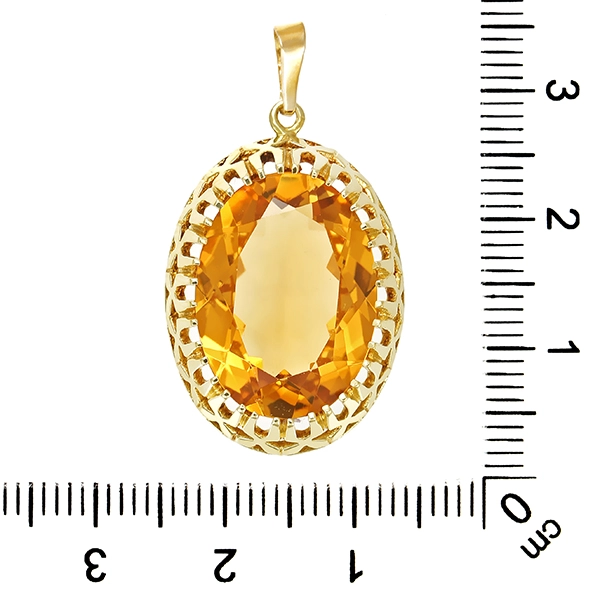 Anhänger, 14K, Gelbgold, Citrin