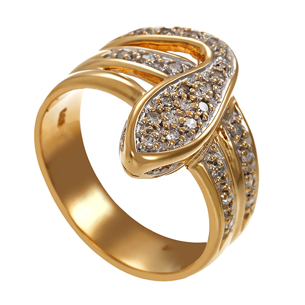 Diamantring, 14K, Gelbgold, Brillanten 0,24 ct