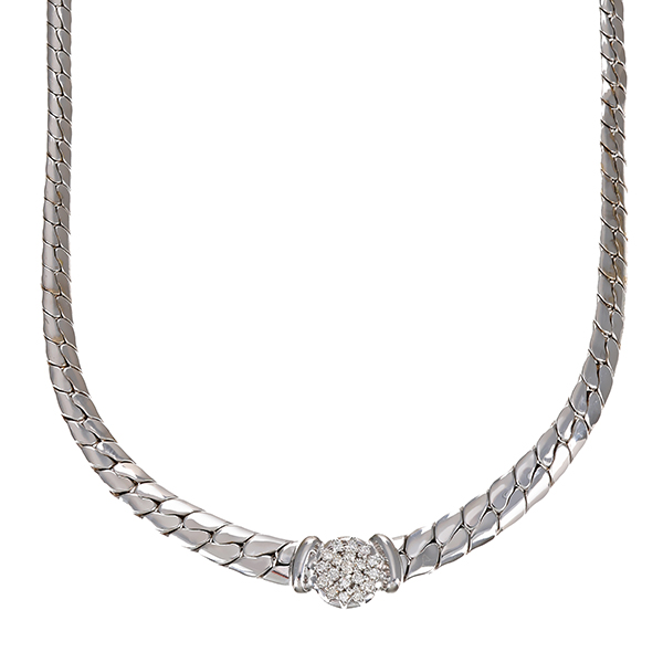 Collier, 14K, Weißgold, Brillanten 0,38 ct