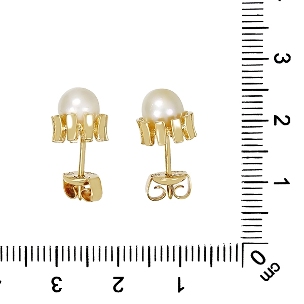 Ohrstecker, 14K, Gelbgold, Perlen