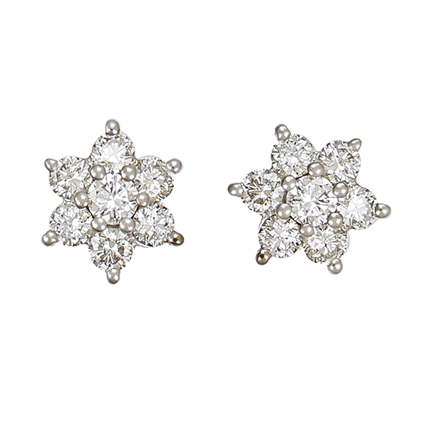 Ohrstecker, 14K, Weißgold, Brillanten
