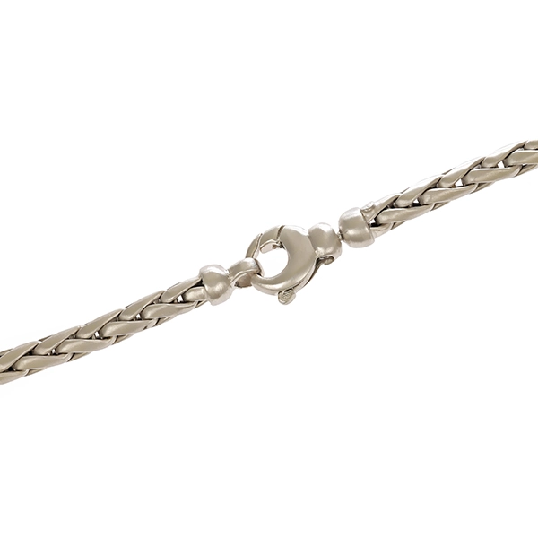 Collier, 14K, Weißgold, Zopf-