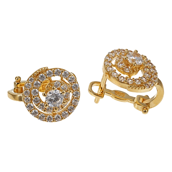 Ohrhänger, 14K, Gelbgold, Zirkonia