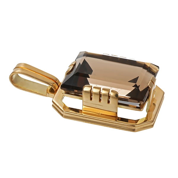 Anhänger, 14K, Gelbgold, Rauchquarz