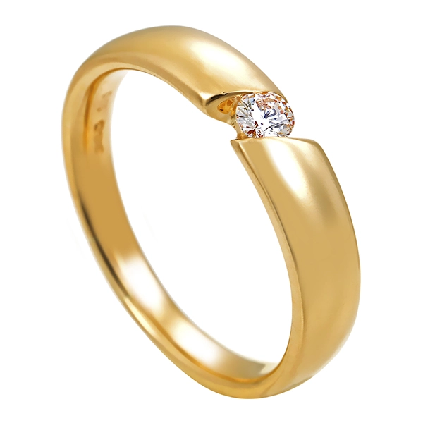 Diamantring, 14K, Gelbgold, Brillant