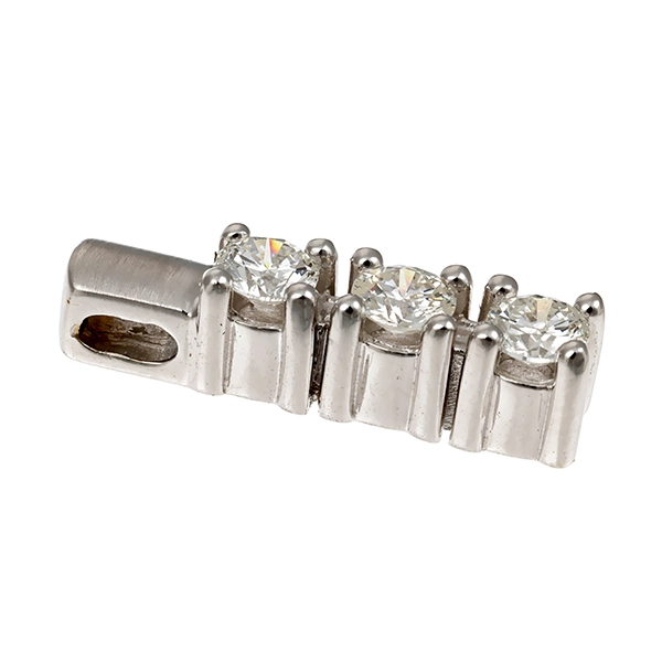 Anhänger, 14K, Weißgold, Brillanten