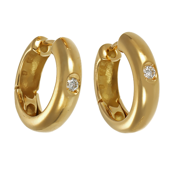 Creolen, 18K, Gelbgold, Brillanten