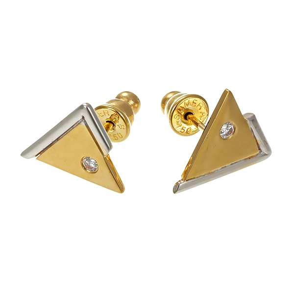 Ohrstecker, Gelbgold 18K/Platin, Brillanten
