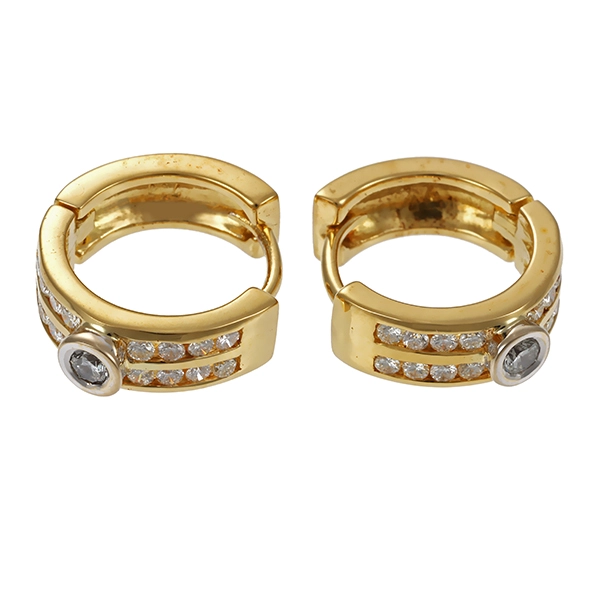 Creolen, 18K, Gelbgold, Brillanten
