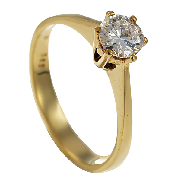 Brillantring, 14K, Gelbgold, 0,50ct