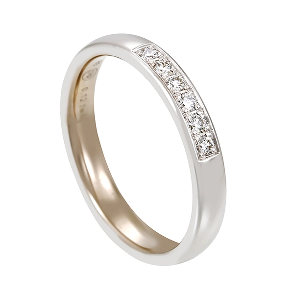 Diamantring, 14K, Weißgold, Brillanten 0,12 ct