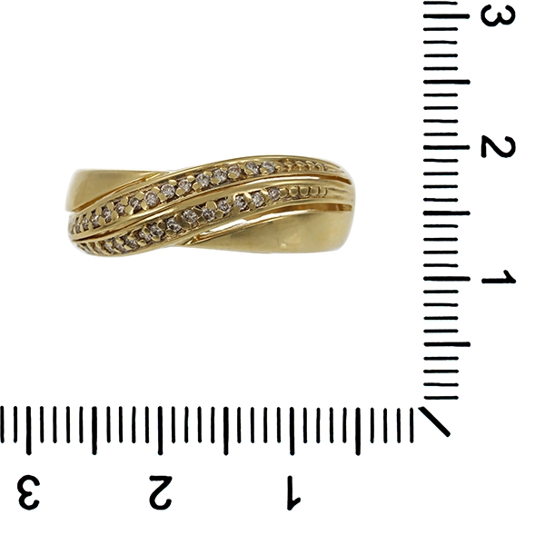 Ring, 14K, Gelb-/Weißgold, Brillanten