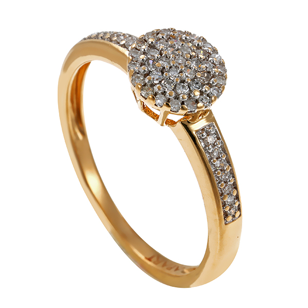 Ring, 14K, Gelbgold, Diamanten