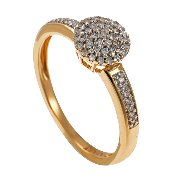 Ring, 14K, Gelbgold, Diamanten