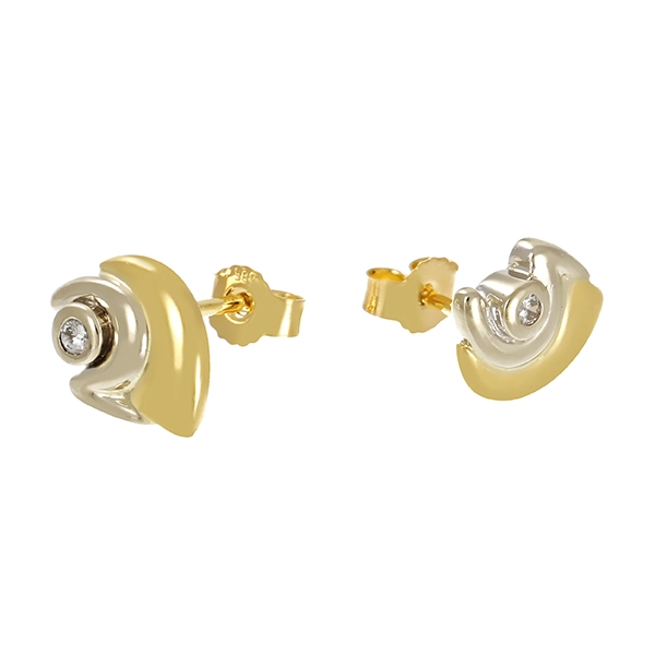 Ohrstecker, 14K, Gelbgold, Diamanten